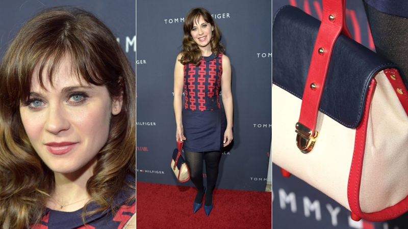 Illustration for article titled Zingy Prints and Springy Stripes at the Zooey Deschanel Party